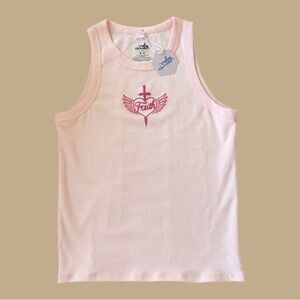 Y2K Style Angel Wings Faith Baby Tee